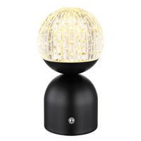 Akku-Tischleuchte Julsy Klar max. 2,5 Watt - Klar/Schwarz, Basics, Kunststoff/Metall (10,5/20cm) - Globo