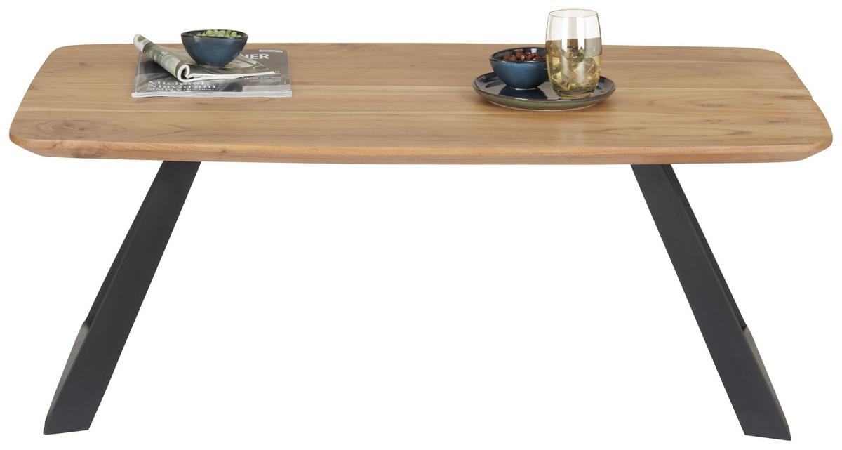 STOLIK KAWOWY BURGSINN - kolor akacjowy/czarny, Natur, metal/drewno (115/70/45cm) - Livetastic