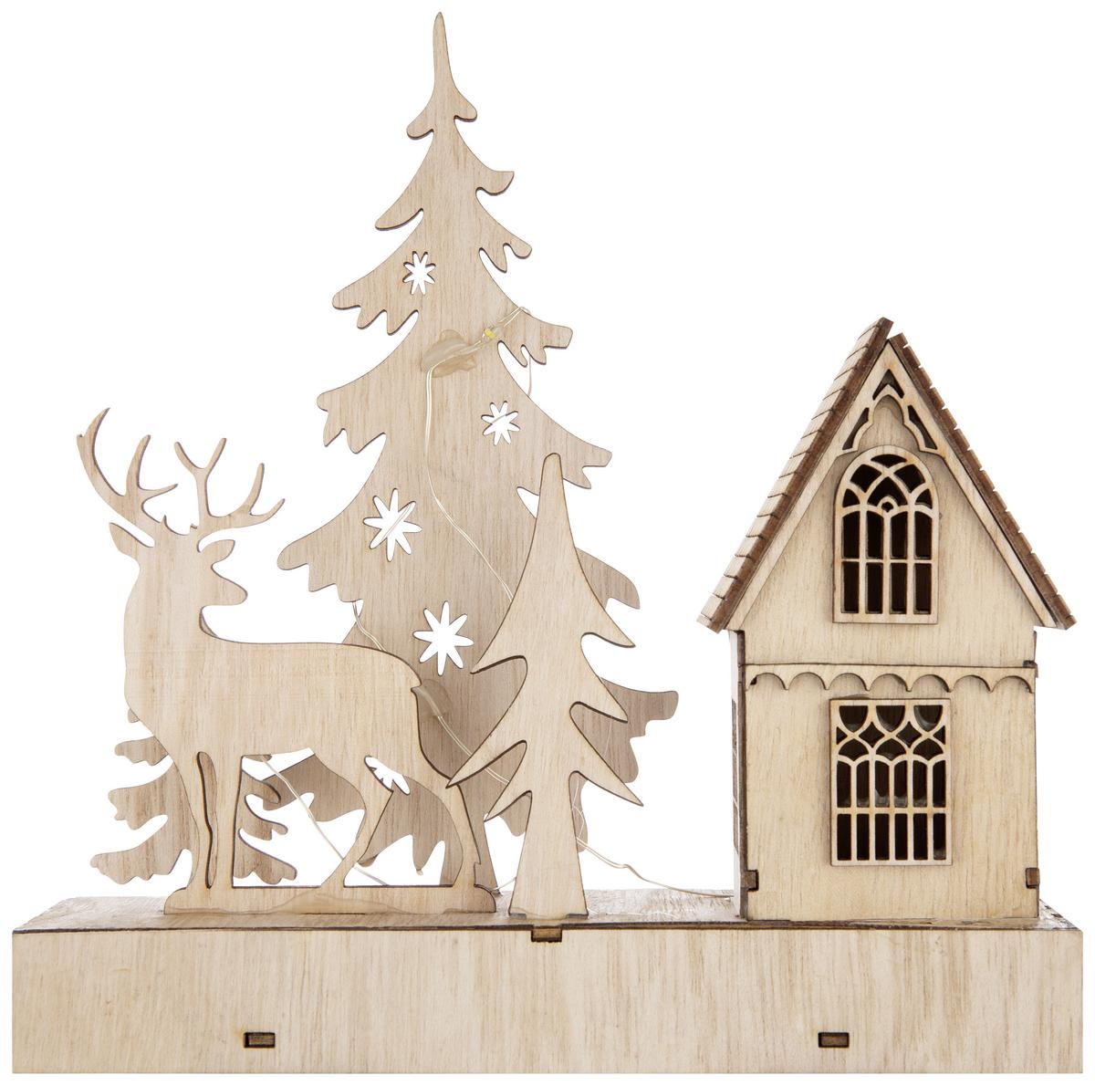 LED-Dekoleuchte Guril in Naturfarben - Naturfarben, Konventionell, Holz (18/5/19cm) - Modern Living