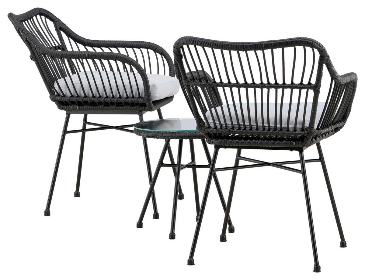 BALKONSET VIGA - Schwarz, KONVENTIONELL, Kunststoff/Metall - Gardenson