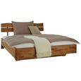 Bett Eiche Massiv 180x200cm - Eichefarben, ROMANTIK / LANDHAUS, Holz (180/200cm) - ZANDIARA