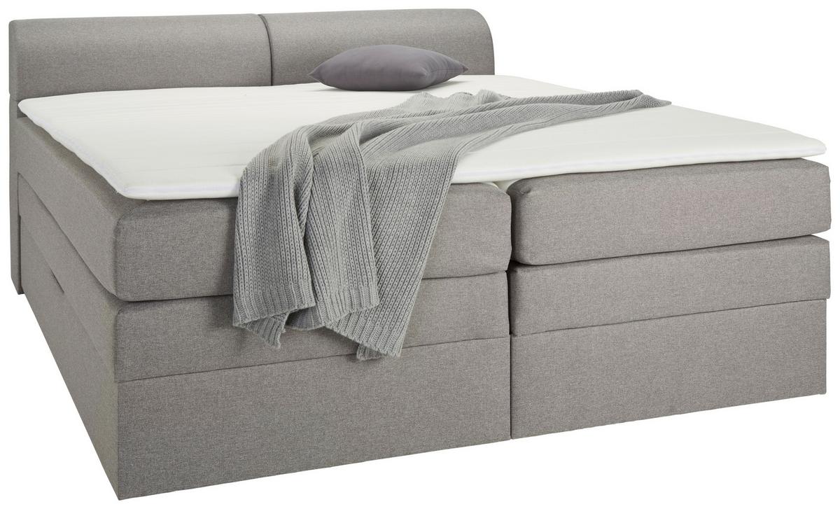 Boxspringbett Flexi 2 in Grau ca. 180x200cm - Schwarz/Grau, KONVENTIONELL, Kunststoff/Textil (180/200cm) - Based