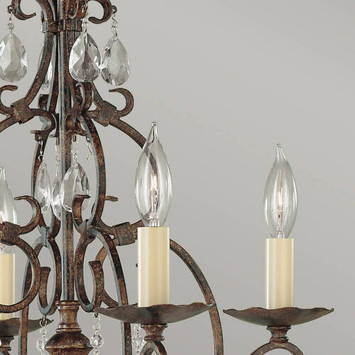 Luster Chateau - brončane boje, Konvencionalno, staklo/metal (42.2/51.2cm) - Elstead Lighting