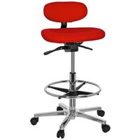 Pisarniški Stolček Work, Rdeča - rdeča/srebrne barve, Basics, kovina/umetna masa (50/106/40cm) - MID.YOU