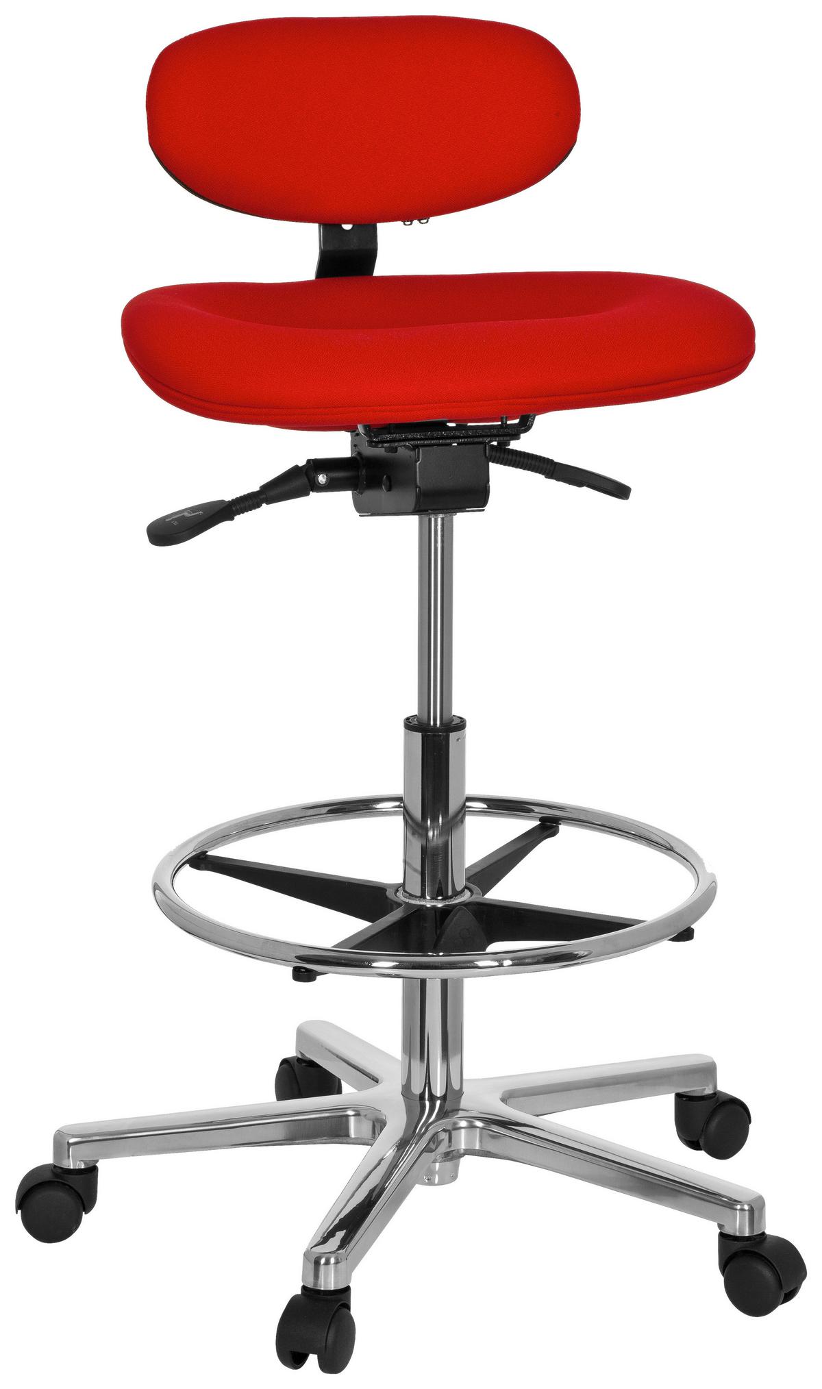 Pisarniški Stolček Work, Rdeča - rdeča/srebrne barve, Basics, kovina/umetna masa (50/106/40cm) - MID.YOU