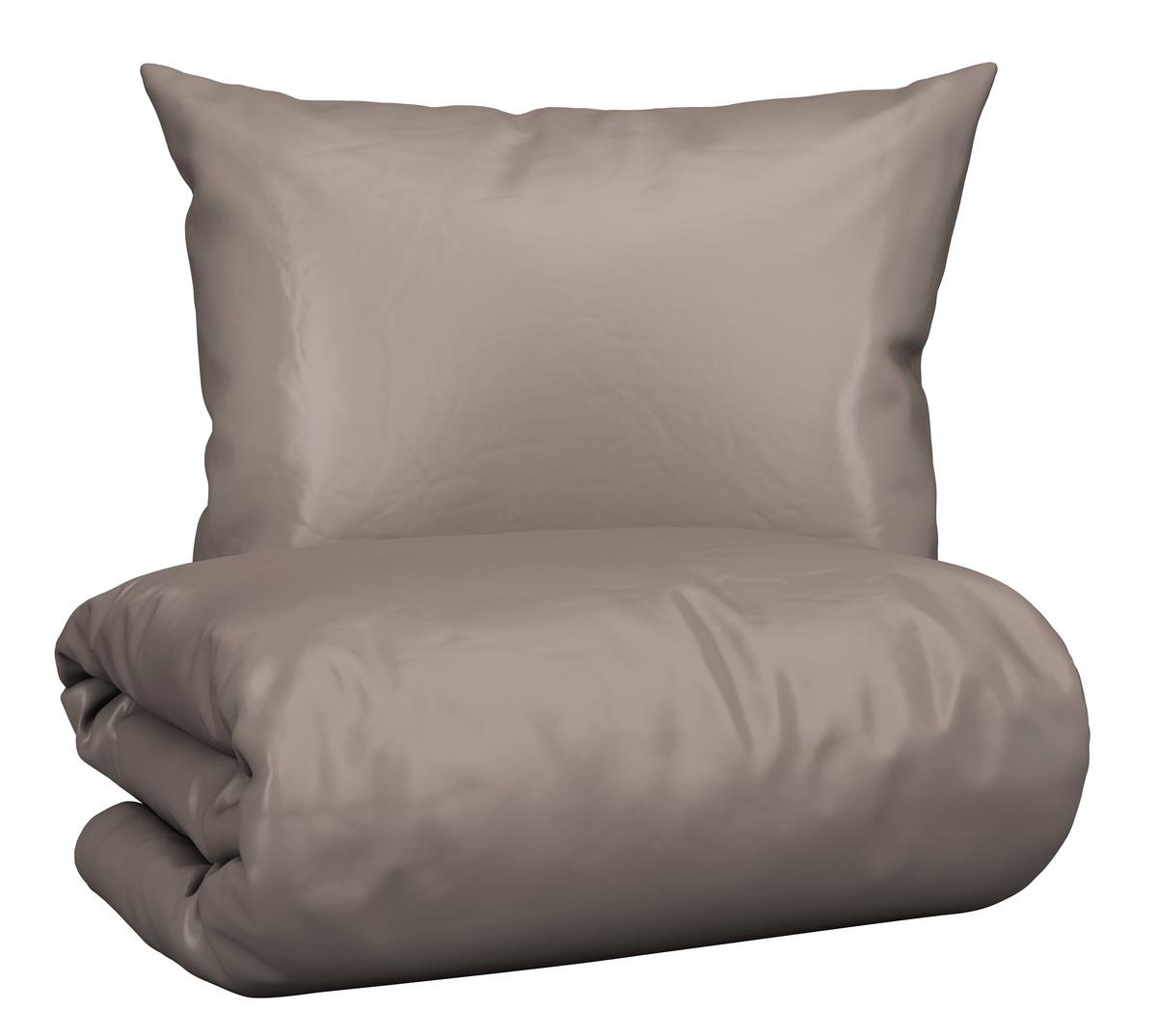 Bettwäsche Bio-Sophia Uni Taupe ca. 140x200cm - Taupe, Natur, Textil (140/200cm) - ecoTree