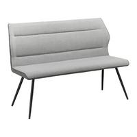 Sitzbank Eva Grau Webstoff Gepolstert - Schwarz/Grau, MODERN, Holz/Textil (139/92,5/60,5cm) - Bessagi Home