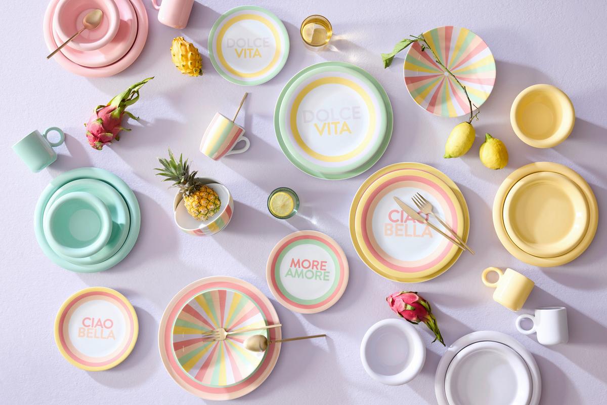 Plitvi Krožnik Candy Colors - bela/svetlo zelena, Moderno, keramika (27/2,4cm) - Mömax