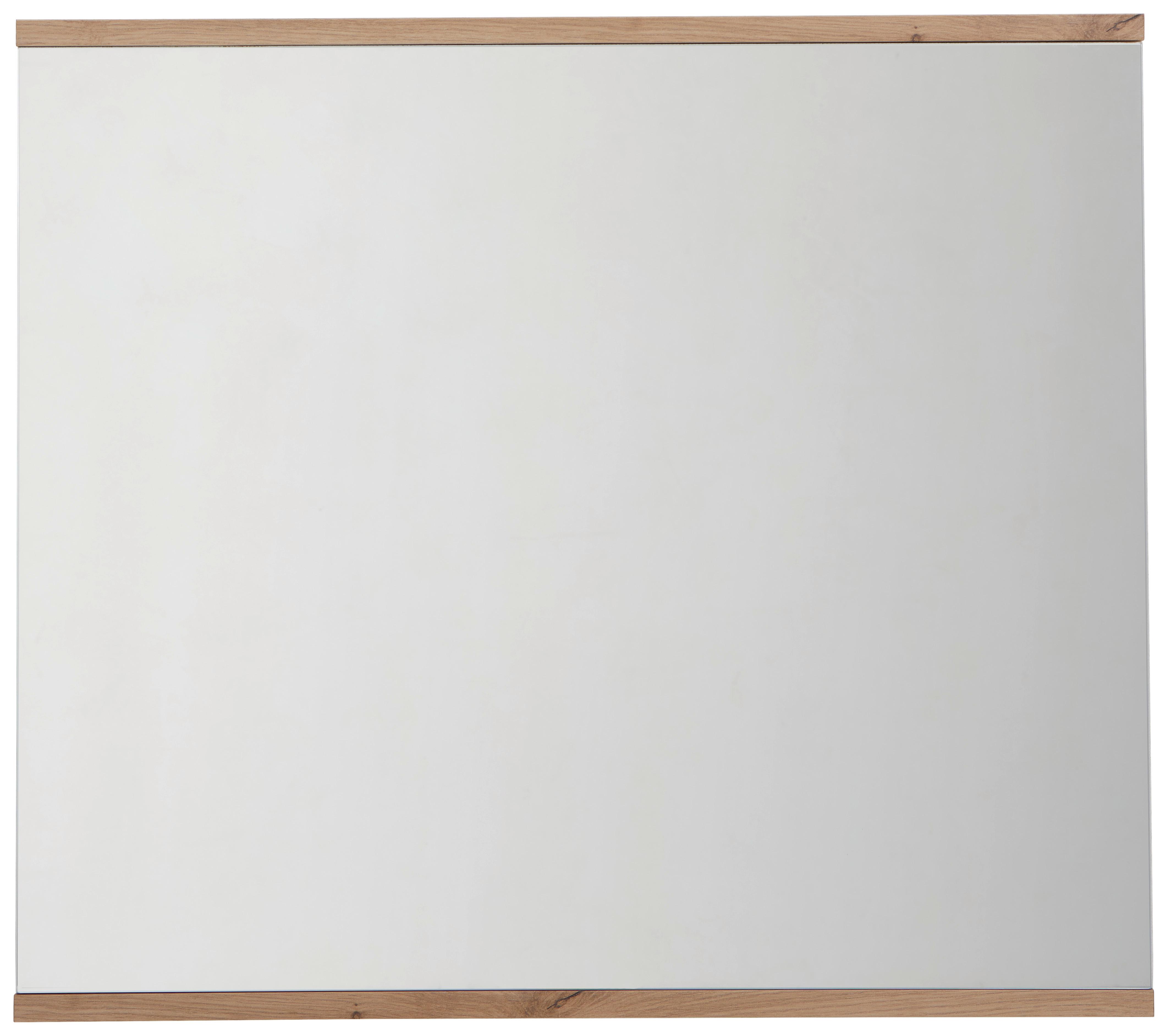 LUSTRO ŚCIENNE YAMAEL - biały/dąb artisan, Design, materiał drewnopochodny/szkło (85/75/2cm) - Xora