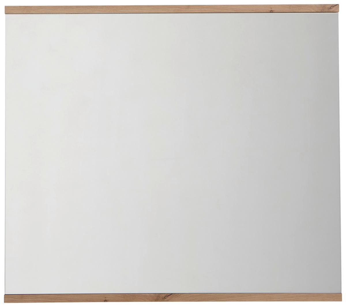 LUSTRO ŚCIENNE YAMAEL - biały/dąb artisan, Design, materiał drewnopochodny/szkło (85/75/2cm) - Xora