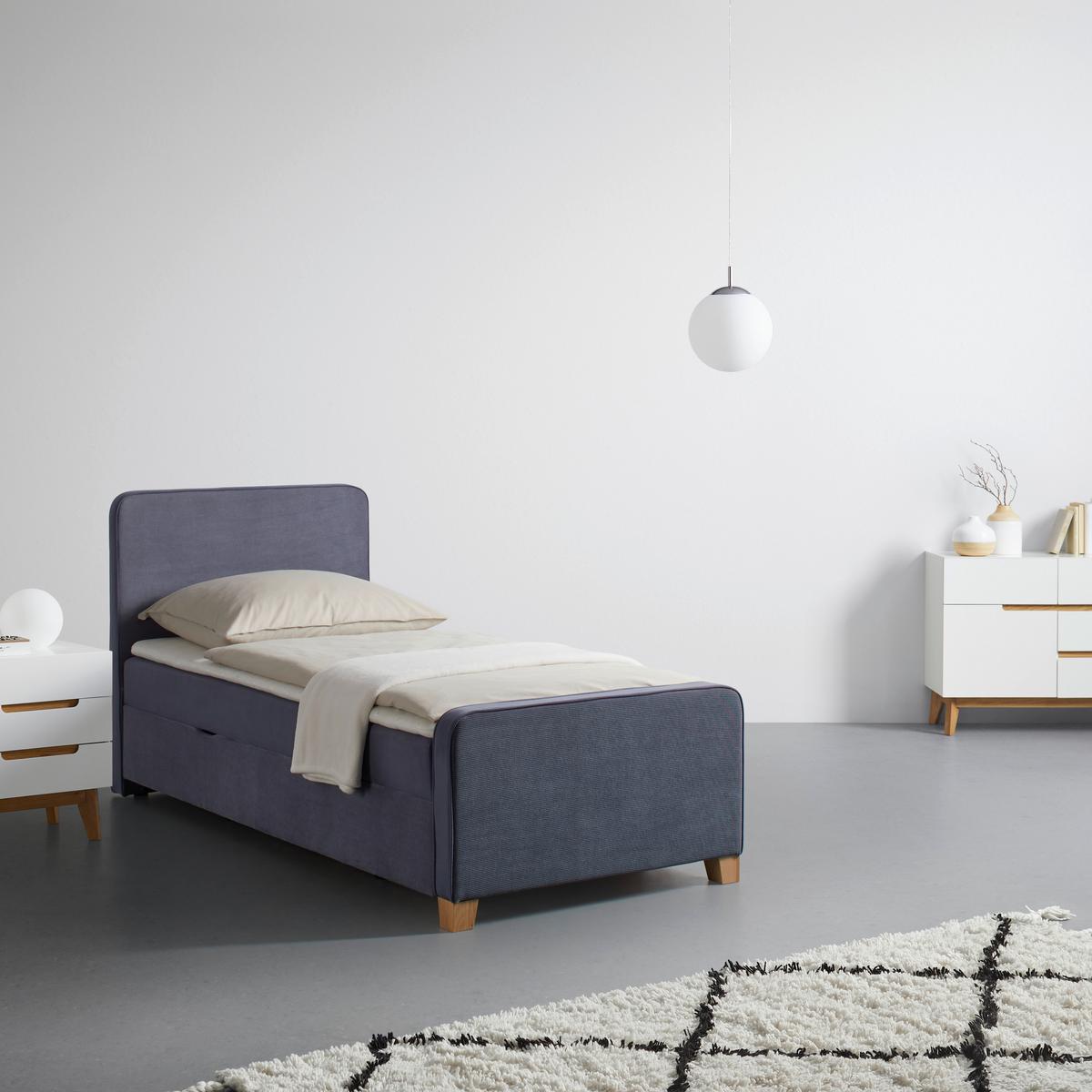 Box-ágy 100cm Szürke Apollo - szürke, Konventionell, textil/fa (100/200cm) - Mömax