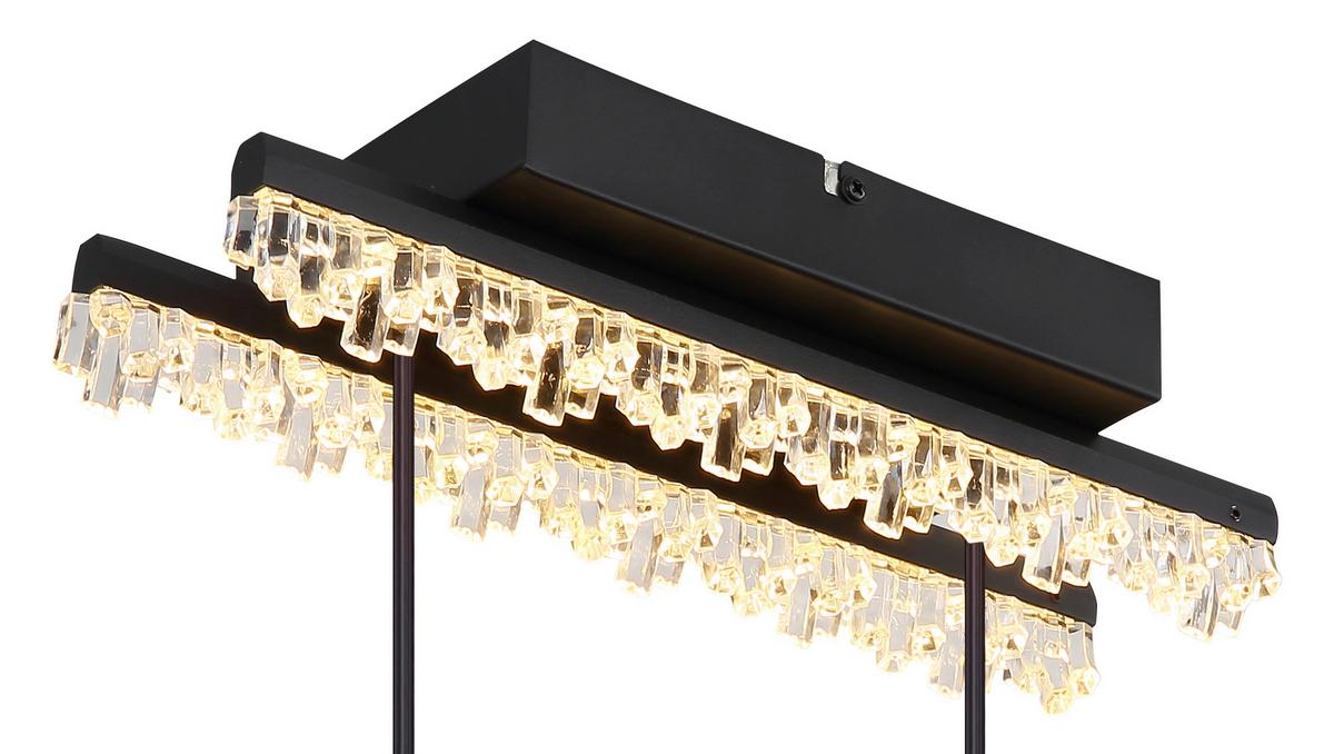 Led Viseća Svjetiljka Hilton - prozirno/crna, Design, metal/plastika (120/12,5/120cm) - Globo