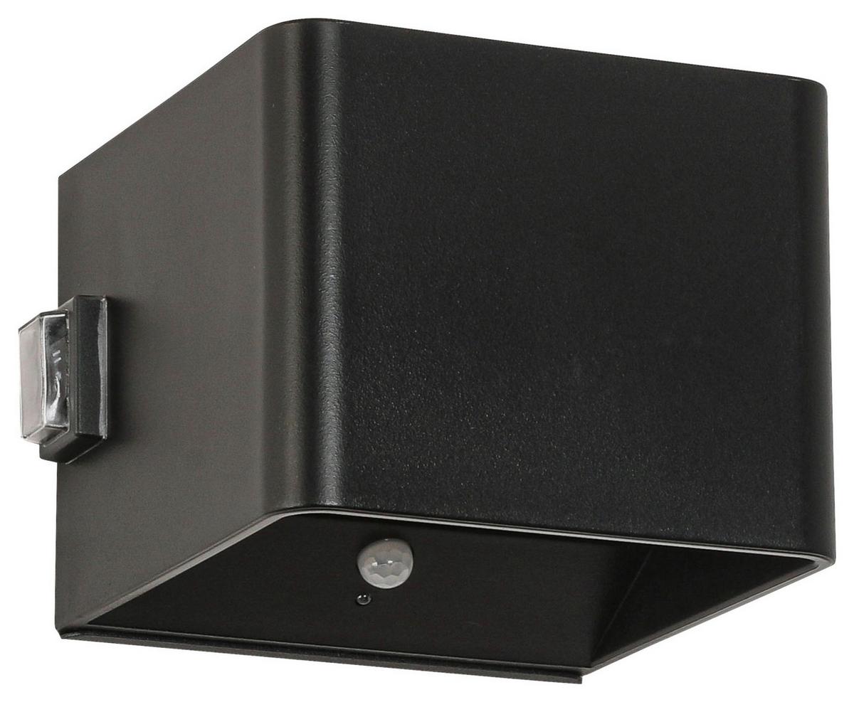LED-Wandleuchte Hero1 Schwarz max. 3 Watt - Schwarz, MODERN, Kunststoff/Metall (10,28/10,1/8,05cm) - Modern Living