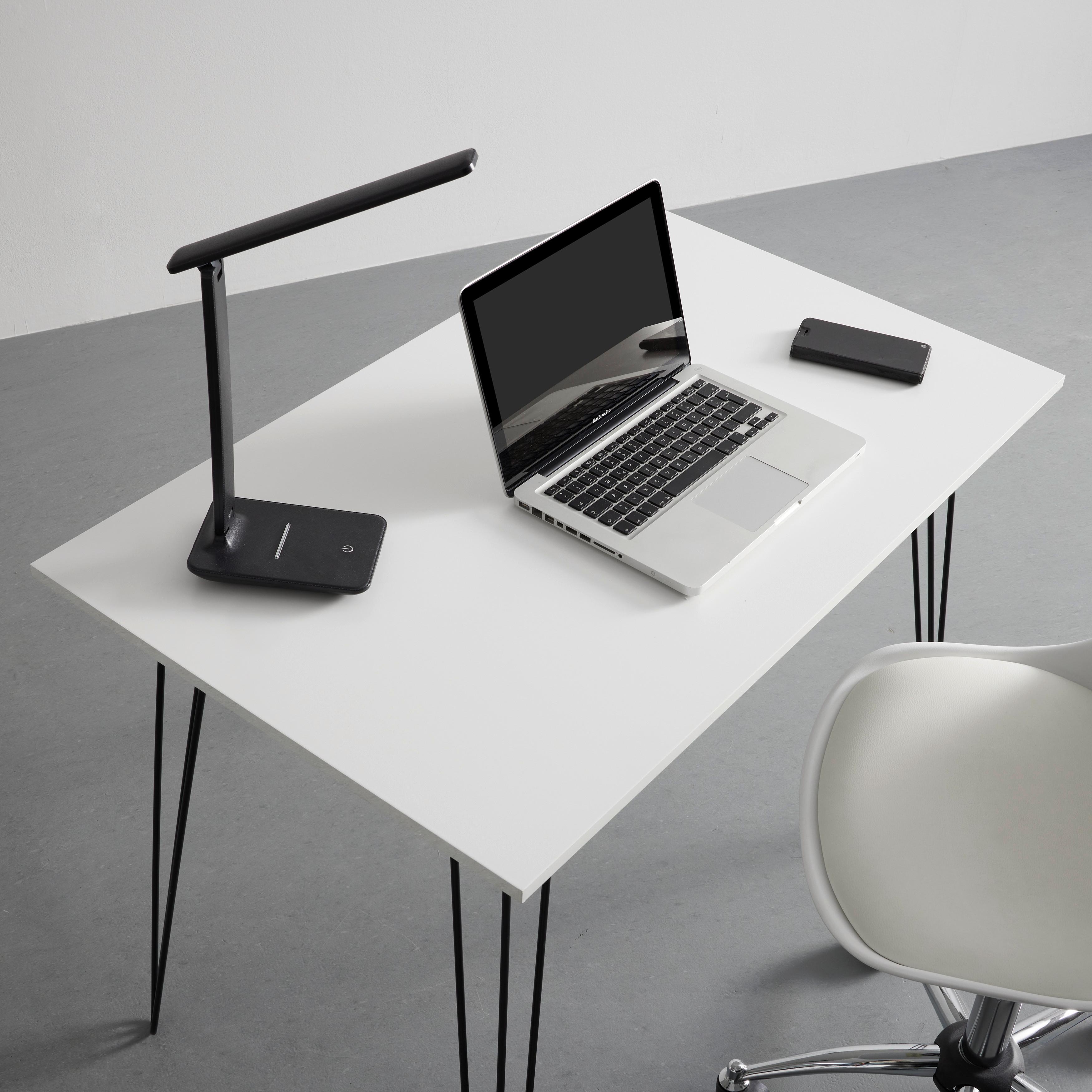 SKRIVBORD MARC - vit/svart, Modern, metall/trä (98/60/75cm) - Bessagi Home