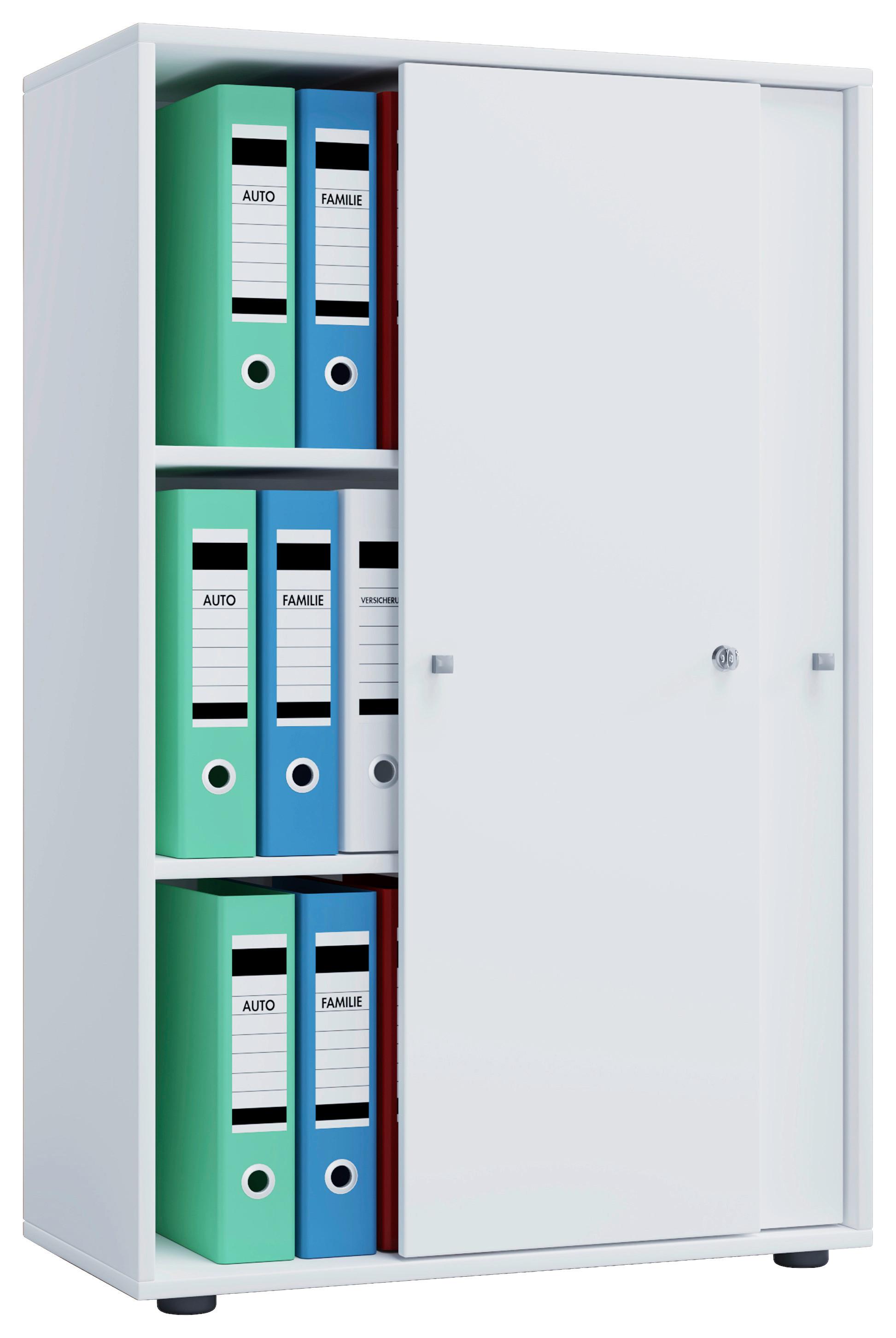 Pisarniška Omara Lona Xl, Bela - bela, Basics, leseni material (70/105/37cm) - MID.YOU