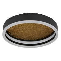 LED-Deckenleuchte Hedi in Schwarz max. 24 Watt - Goldfarben/Opal, Design, Kunststoff/Metall (30/7,5cm) - Globo