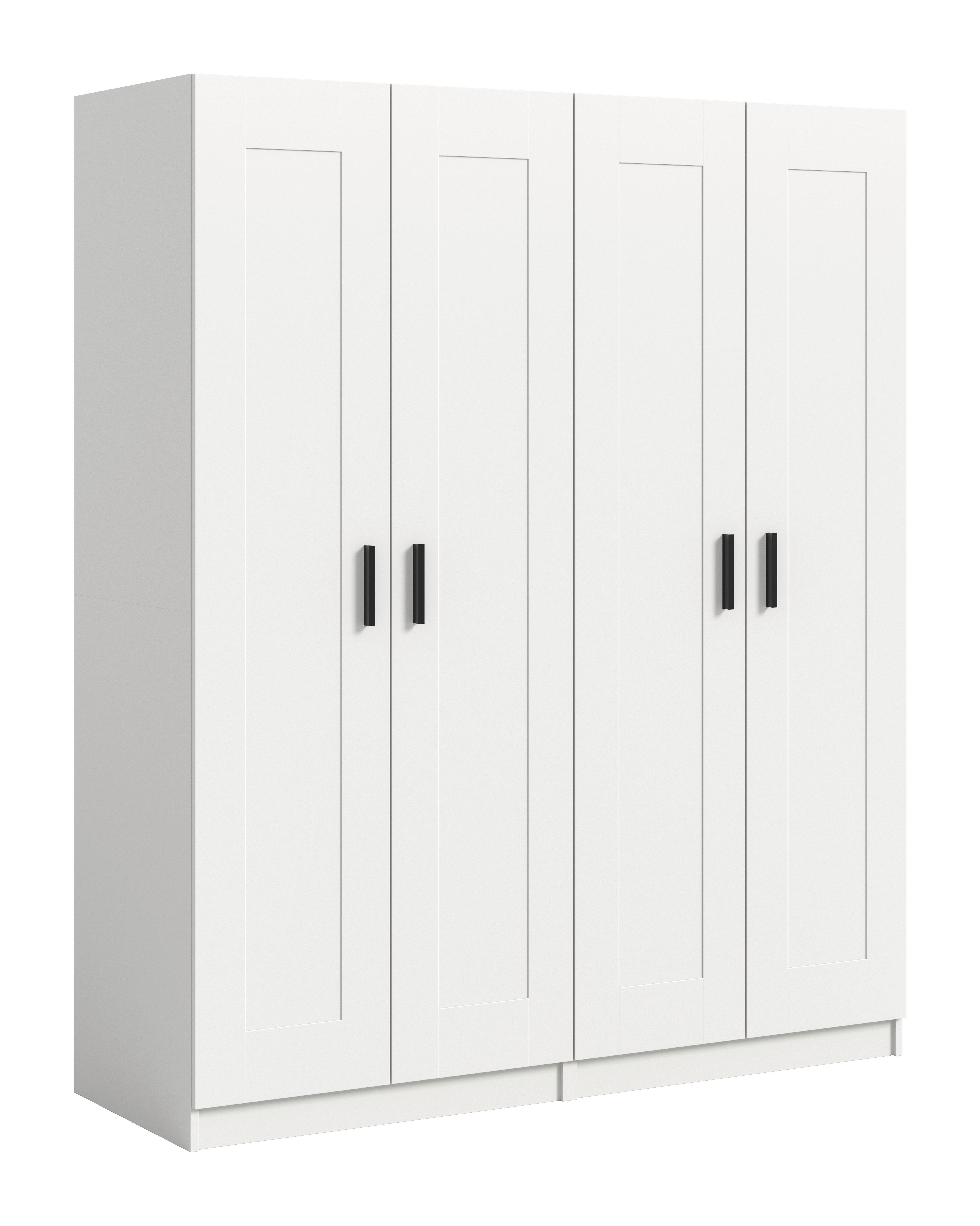 Drehtürenschrank Visby Weiß - Schwarz/Weiß, ROMANTIK / LANDHAUS, Holzwerkstoff/Kunststoff (160/194/56cm) - Livetastic