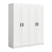 Drehtürenschrank Visby Weiß - Schwarz/Weiß, ROMANTIK / LANDHAUS, Holzwerkstoff/Kunststoff (160/194/56cm) - Livetastic