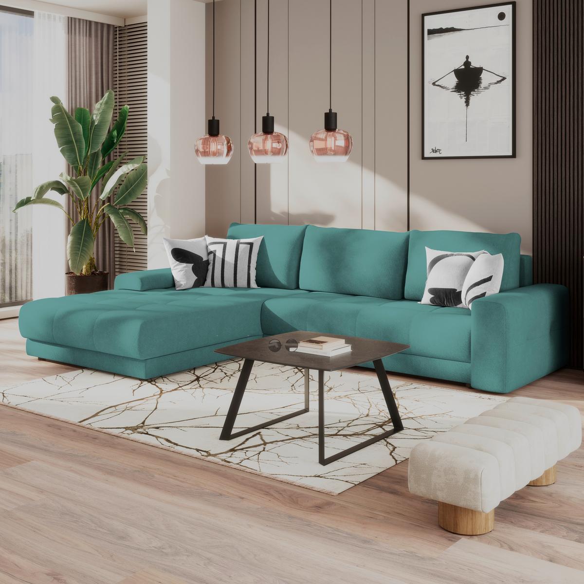 COLțAR ADRIA - albastru azur, Trend, textil (213/308cm) - Luca Bessoni