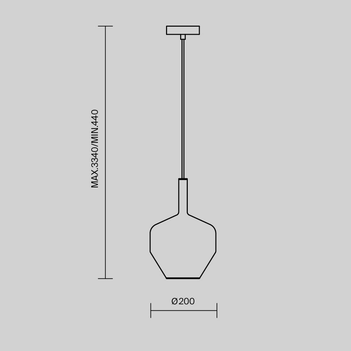 Pendelleuchte Mod271pl-01b4 - Schwarz, Design, Metall (20/334cm) - MAYTONI