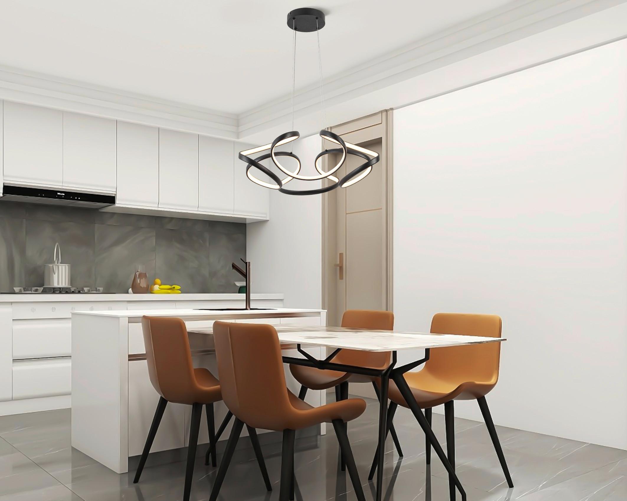 LAMPA WISZĄCA LED ELIO *SBN*SH* - czarny, Design, tworzywo sztuczne/metal (60/120cm) - Novel