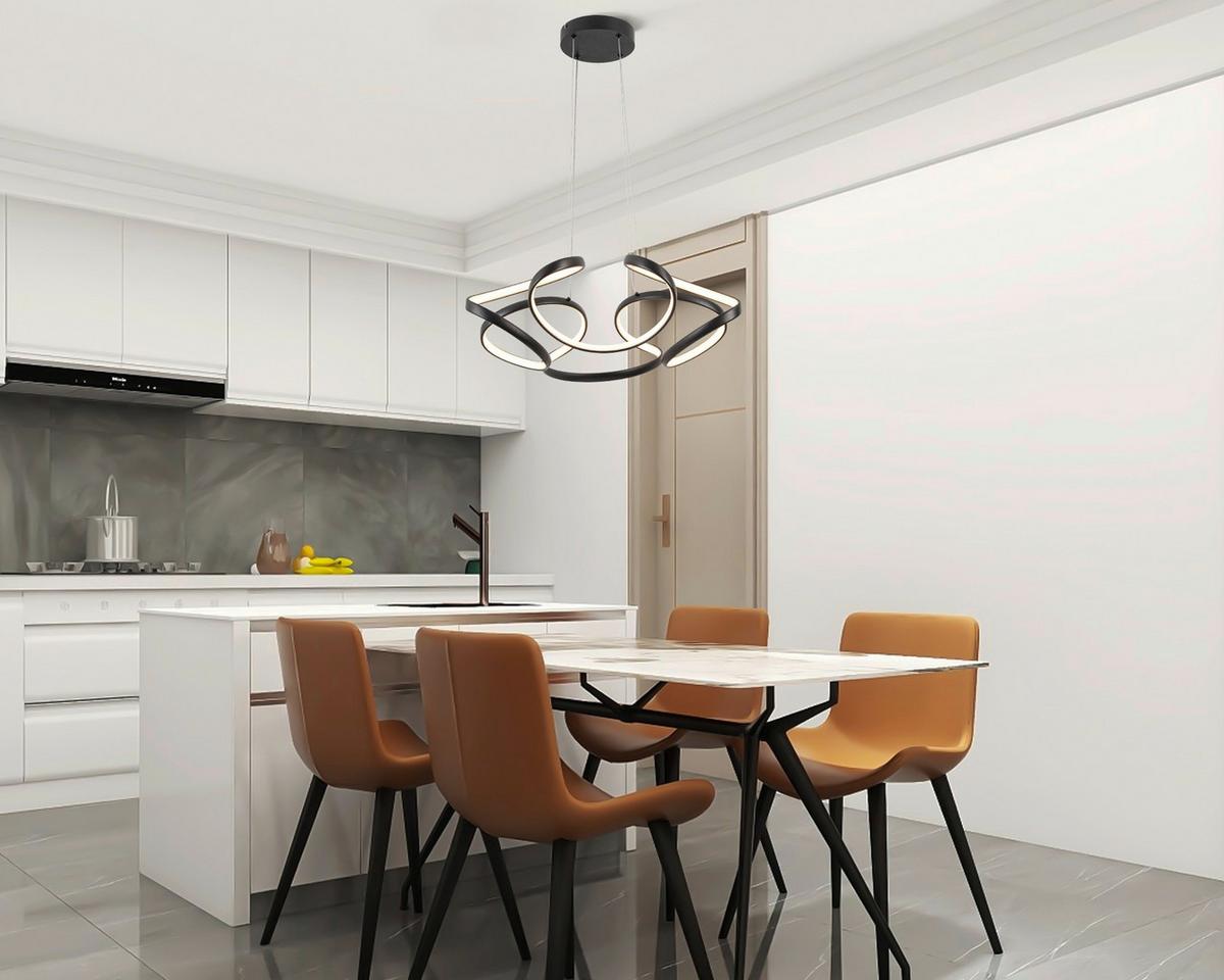 LAMPA WISZĄCA LED ELIO *SBN*SH* - czarny, Design, tworzywo sztuczne/metal (60/120cm) - Novel