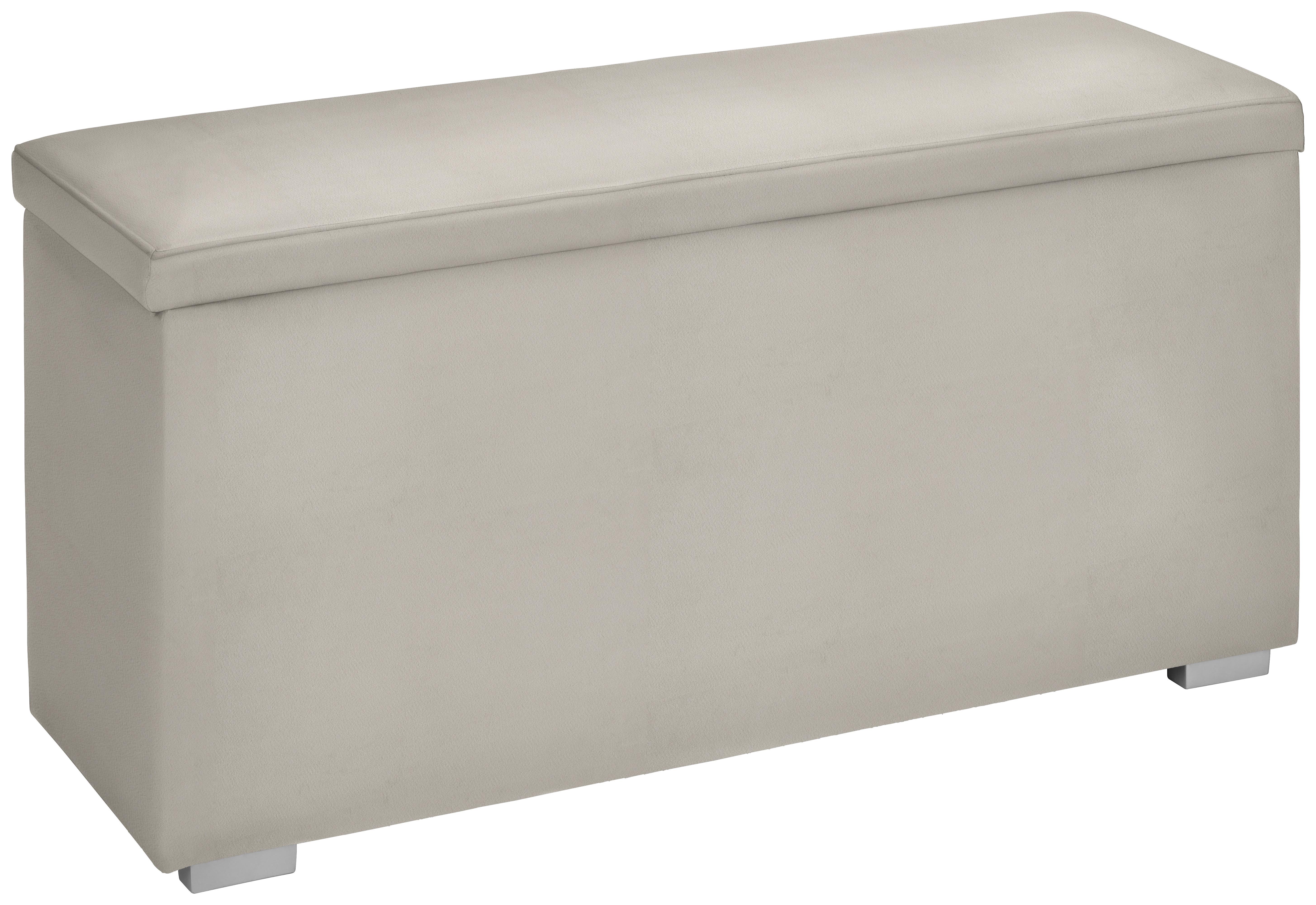 Truhenbank in Beige - Beige/Schwarz, KONVENTIONELL, Kunststoff/Textil (111/54/39cm) - Premium Living