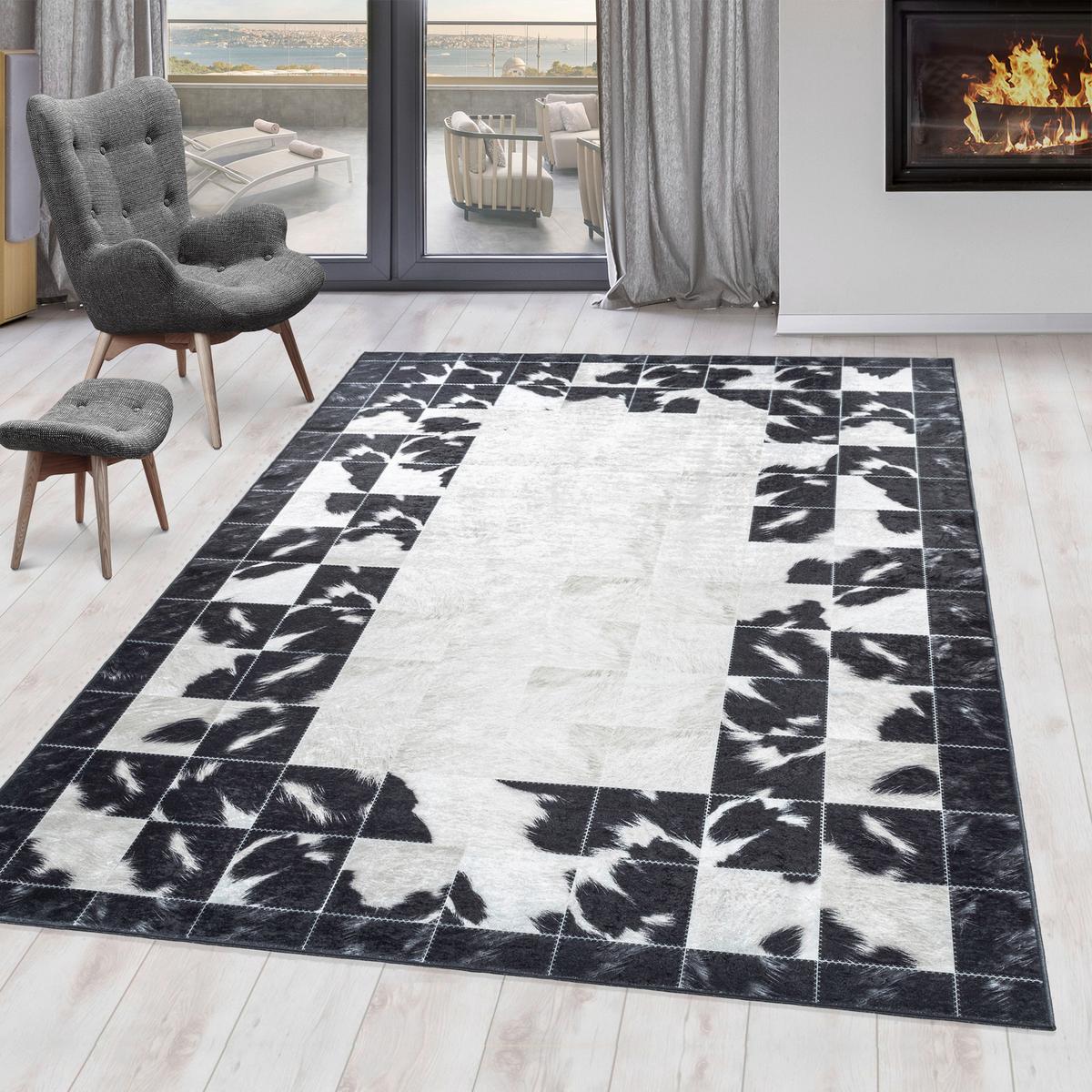 Flachwebeteppich Fiesta Creme/Schwarz ca. 120x170cm - Creme/Schwarz, Design, Textil (120/170cm) - Novel