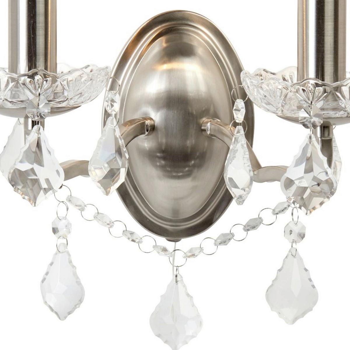 Falilámpa Paris 8732-2ss - ezüstszínű/átlátszó, Design, üveg/fém (32/27cm)