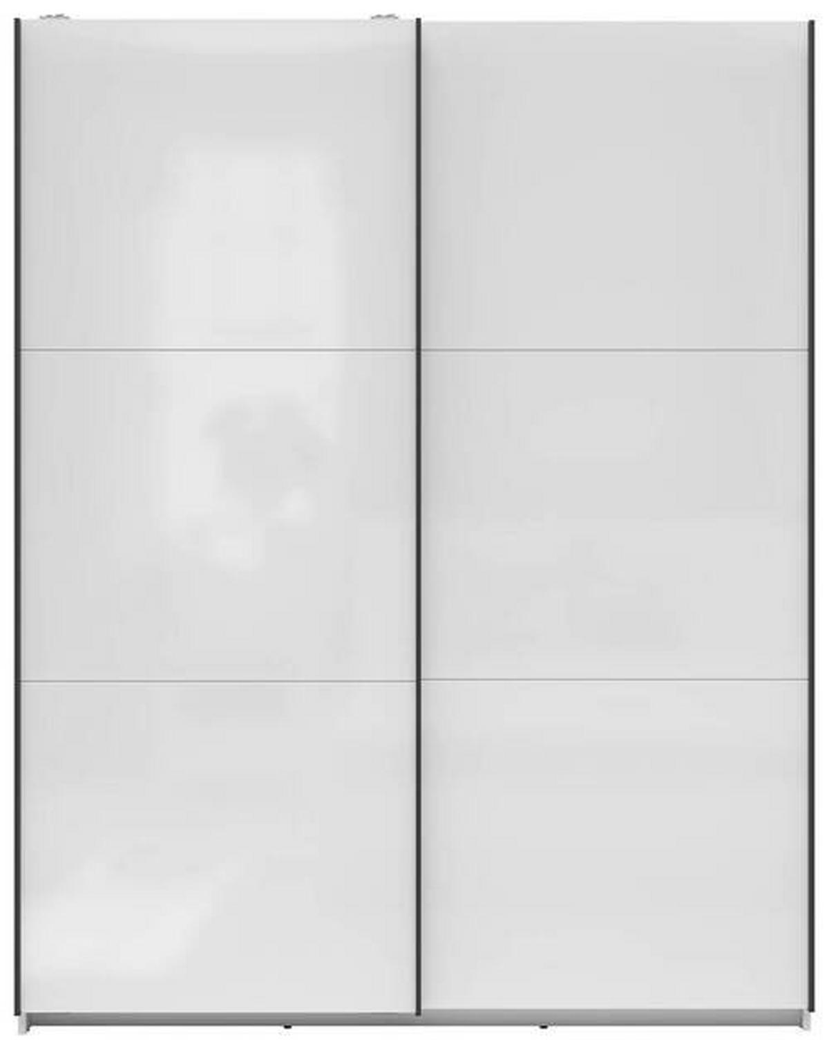 Ormar S Kliznim Vratima Tetrix - bijela visoki sjaj/antracit, Moderno, drvni materijal/metal (153,5/195,5/60cm) - Modern Living