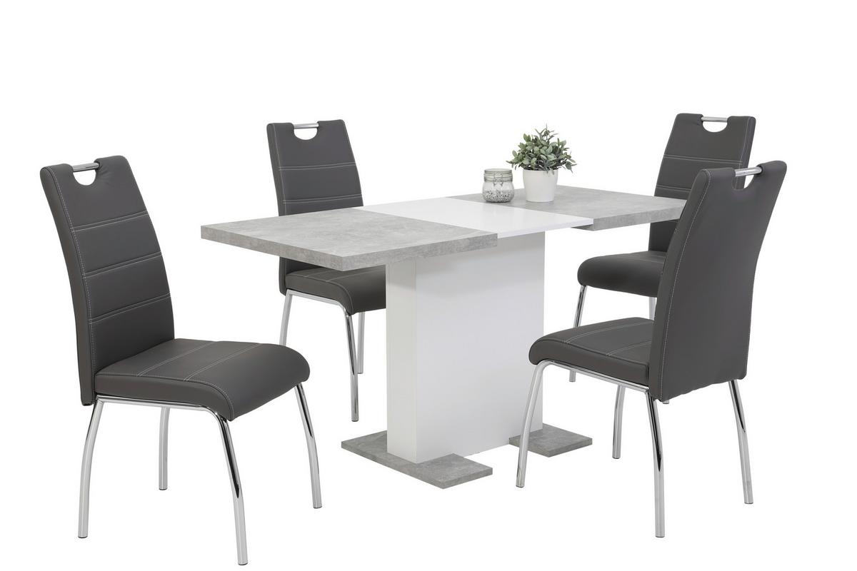 STUHL-SET SUSI S 4ER-SET - Chromfarben/Weiß, MODERN, Textil/Metall (44/98/61cm) - MID.YOU