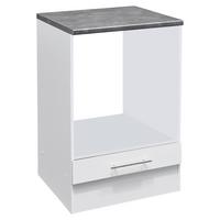 SZAFKA DO ZABUDOWY KUCHENKI EDDY - kolor stalowy/biały, Konventionell, materiał drewnopochodny/metal (60/90/60cm) - MID.YOU