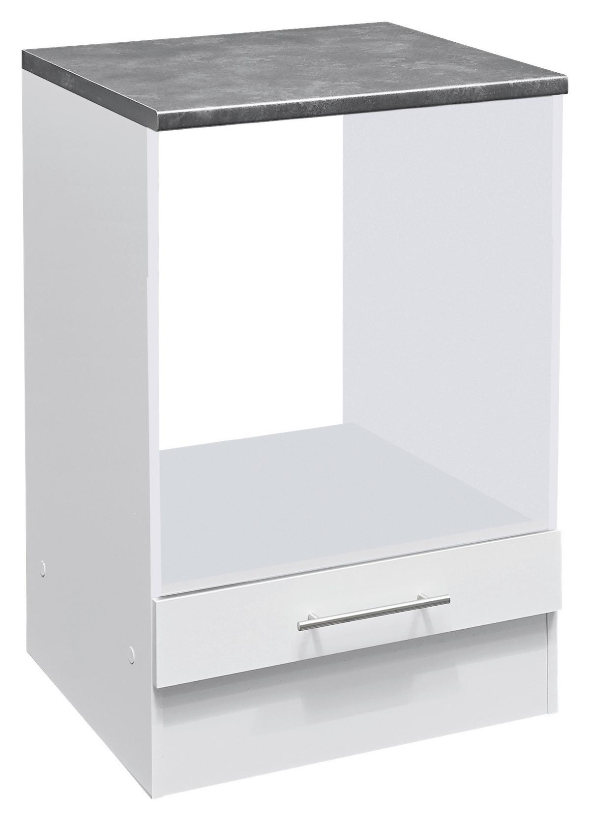 SZAFKA DO ZABUDOWY KUCHENKI EDDY - kolor stalowy/biały, Konventionell, materiał drewnopochodny/metal (60/90/60cm) - MID.YOU