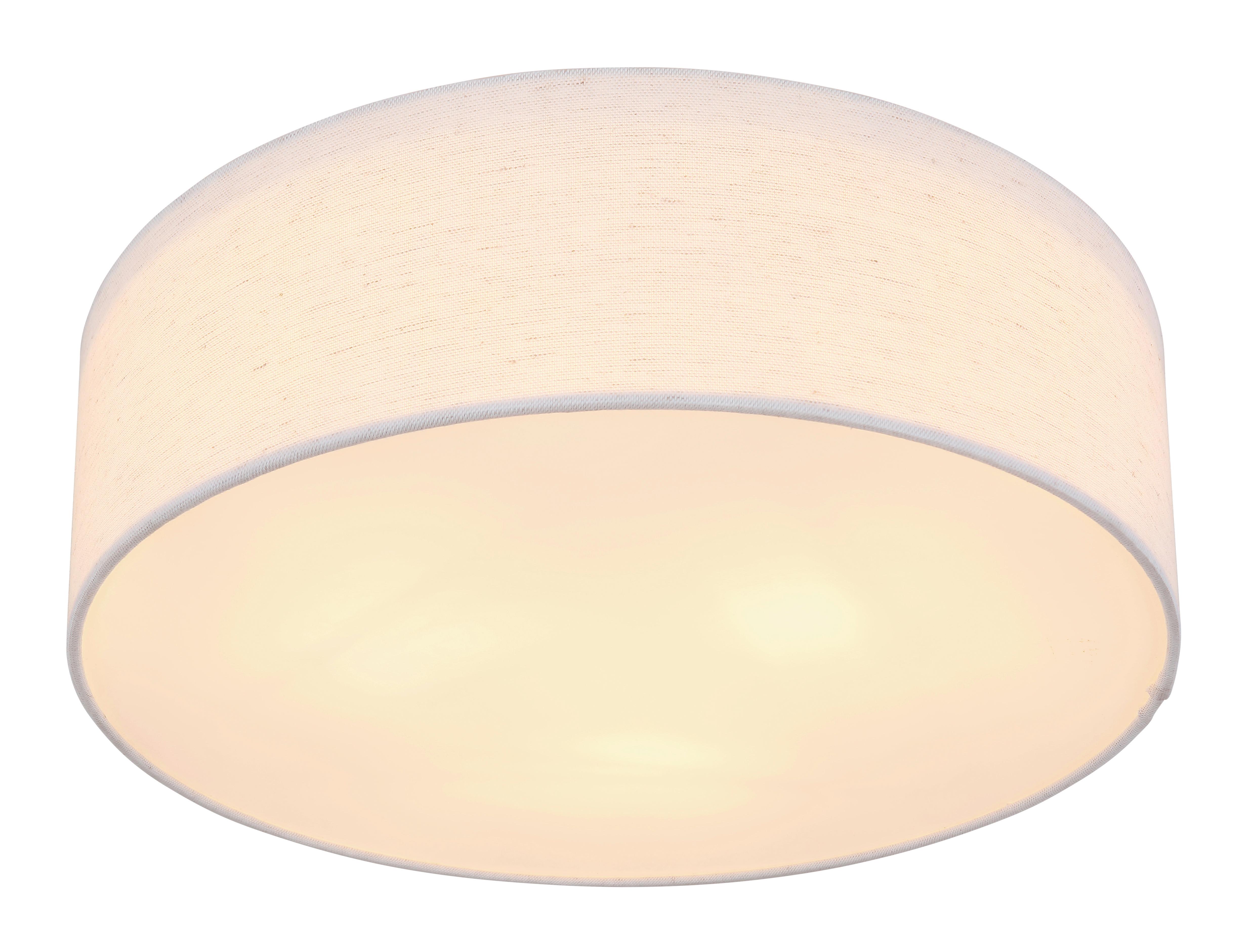 Deckenleuchte Ava in Beige max. 25 Watt - Beige/Weiß, Basics, Textil/Metall (40/12cm) - Globo