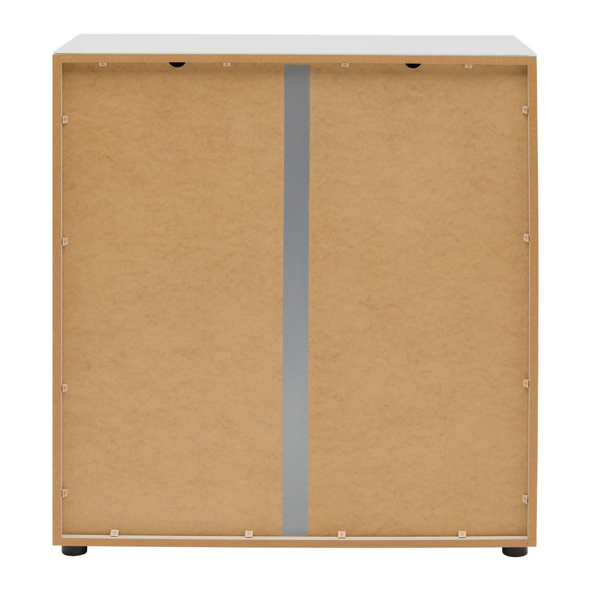 Kommode Siena Kaschmir - Chromfarben/Kaschmir, Modern, Glas/Holzwerkstoff (90/99/40cm) - Mömax