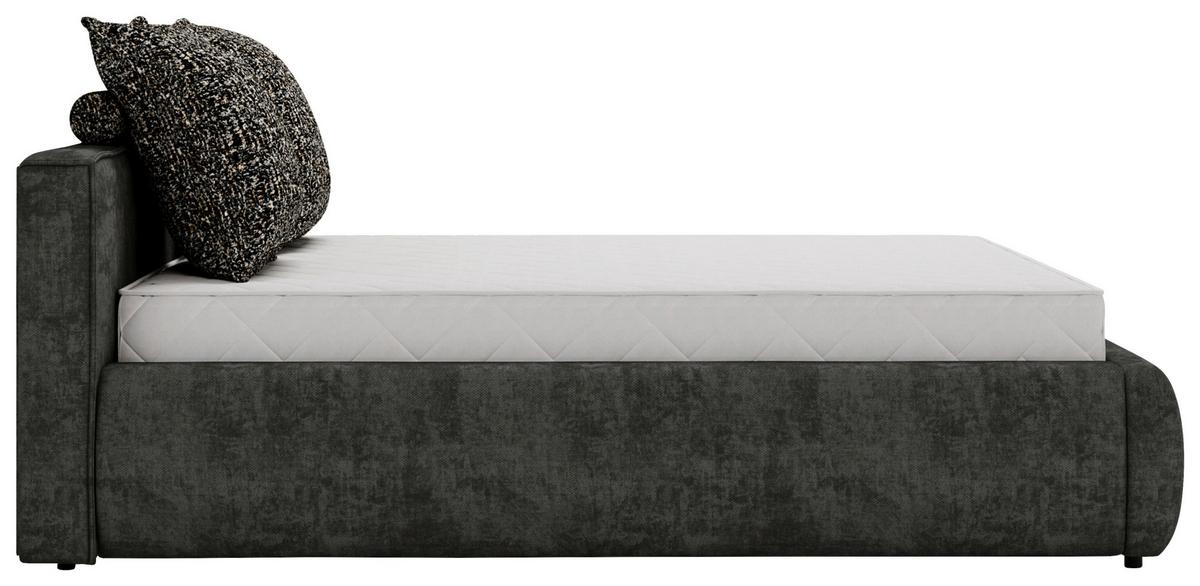 Polsterbett Olive Schwarz ca. 160x200 - Sandfarben/Schwarz, KONVENTIONELL, Holzwerkstoff/Kunststoff (160/200cm) - Mömax