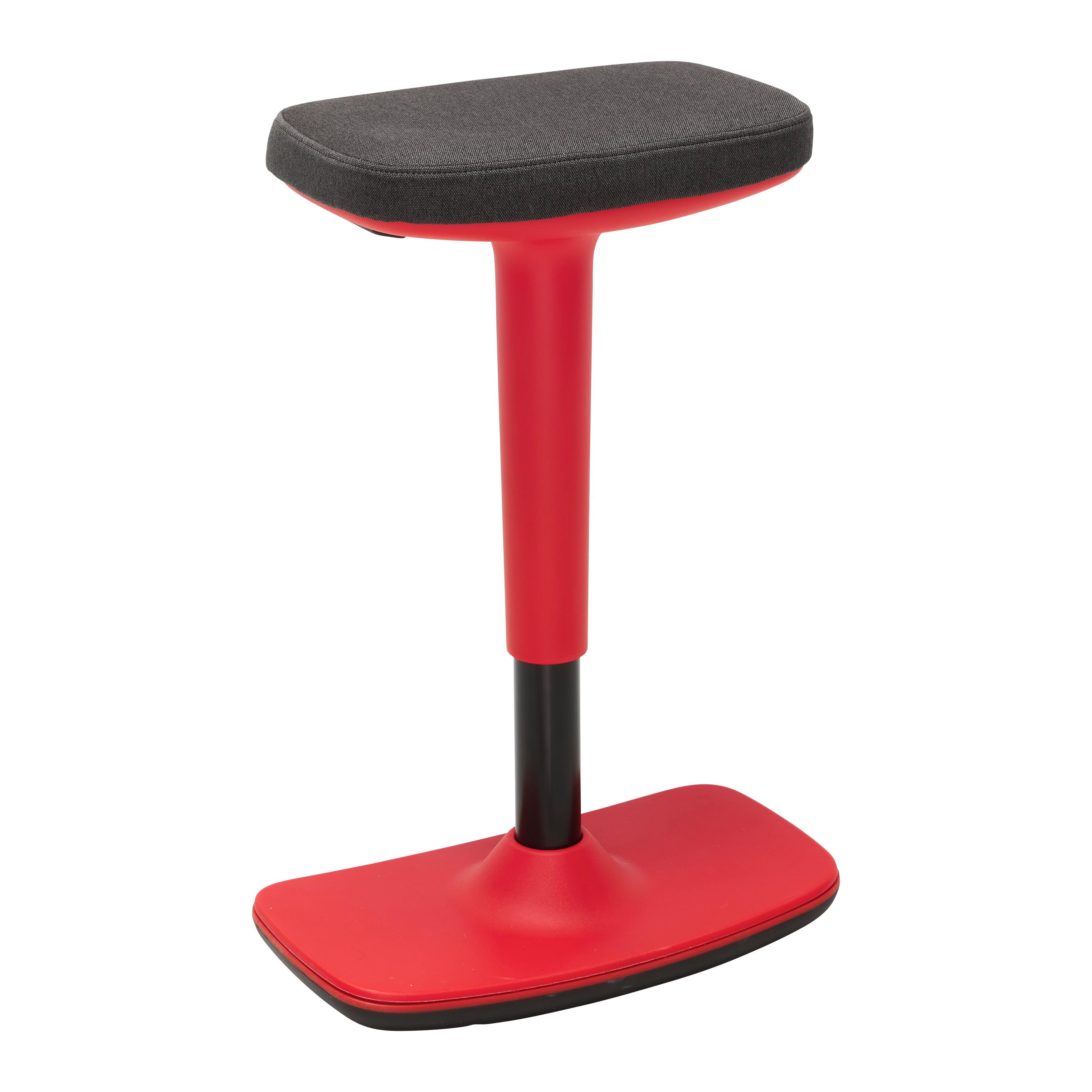 Bürohocker Leon Rot/Schwarz - Rot/Schwarz, KONVENTIONELL, Kunststoff/Textil (44/53-78/24cm) - Mömax