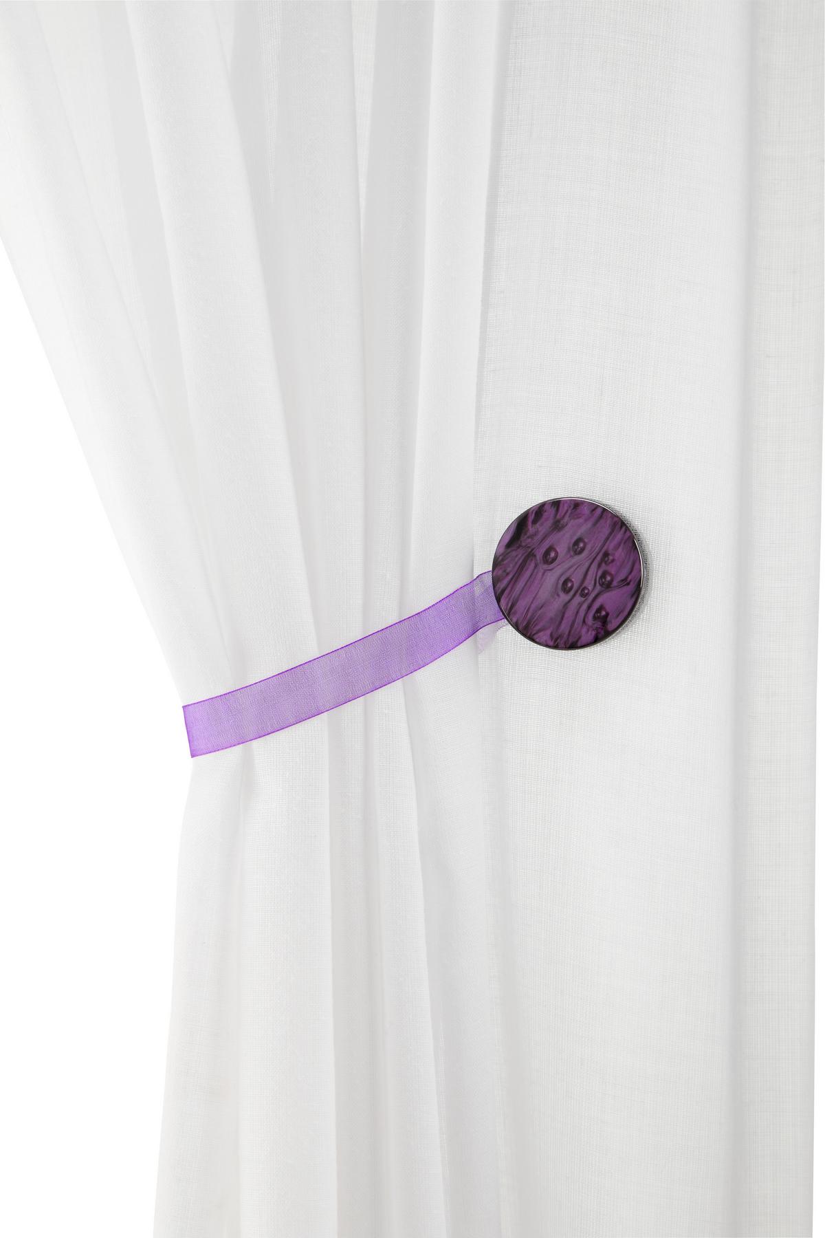 Clips pentru decorațiuni Perlmutt - alb/gri, textil (4cm) - Modern Living