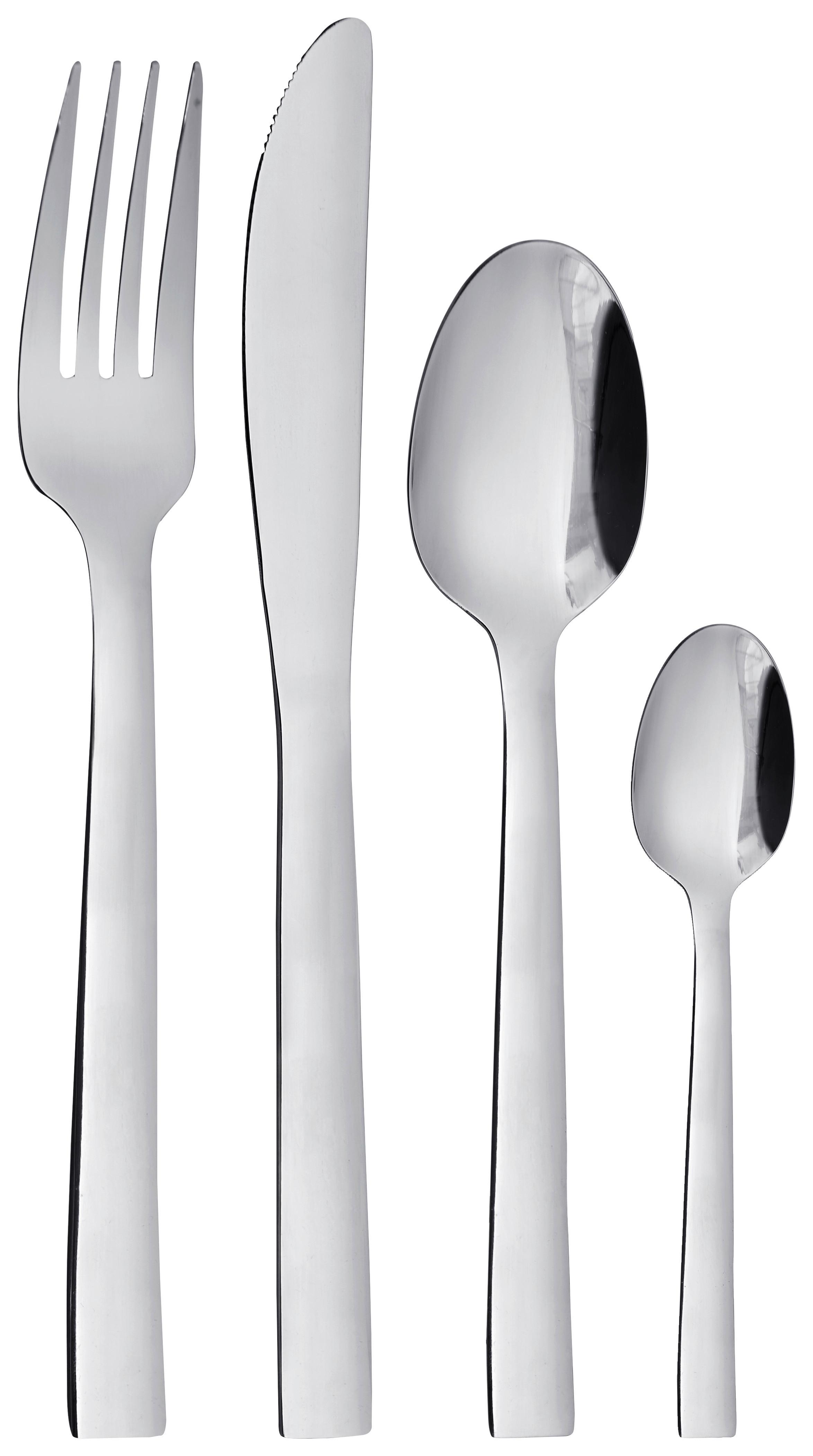 Besteckset Uschi aus Edelstahl, 16-teilig - Silberfarben, Metall - Based