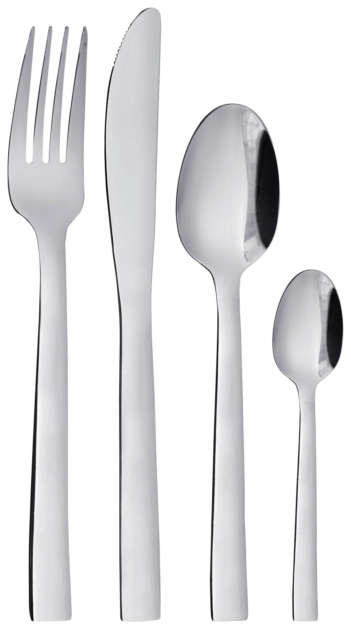 Besteckset Uschi aus Edelstahl, 16-teilig - Silberfarben, Metall - Based