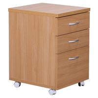 Rollcontainer Kilian ca. 40x60x45 cm Buchefarben - Silberfarben/Buchefarben, KONVENTIONELL, Holzwerkstoff/Kunststoff (40/60/45cm) - MID.YOU