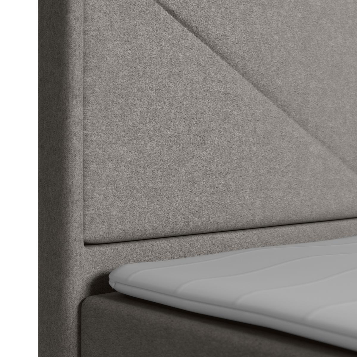 Boxspringbett Lima ca. 180x200 cm Silberfarben - Silberfarben/Schwarz, MODERN, Karton/Holzwerkstoff (180/200cm) - MID.YOU