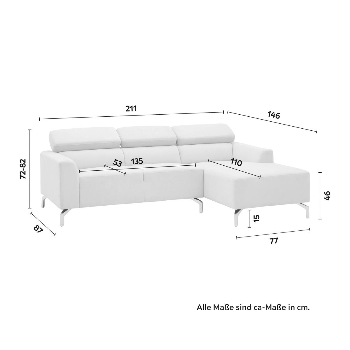 Sarokkanapé Filou - világosszürke, Modern, textil/fa (211/82/146cm) - Bessagi Home
