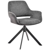 KRZESŁO Z PODŁOKIETNIKAMI VENLO - czarny/ciemnoszary, Design, metal/tkanina (66/83,5/62,5cm) - Novel