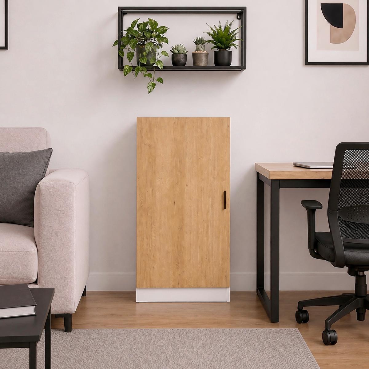 Aktenschrank Dilos M - Honigeiche/Weiss, Modern, Holzwerkstoff (52/114/32cm) - MID.YOU