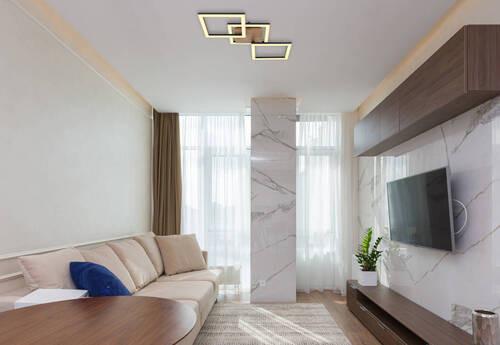 Stropna Led-svetilka Kerry, S Sijalko - črna/temno rjava, Design, kovina/umetna masa (66/31/7,5cm) - Globo