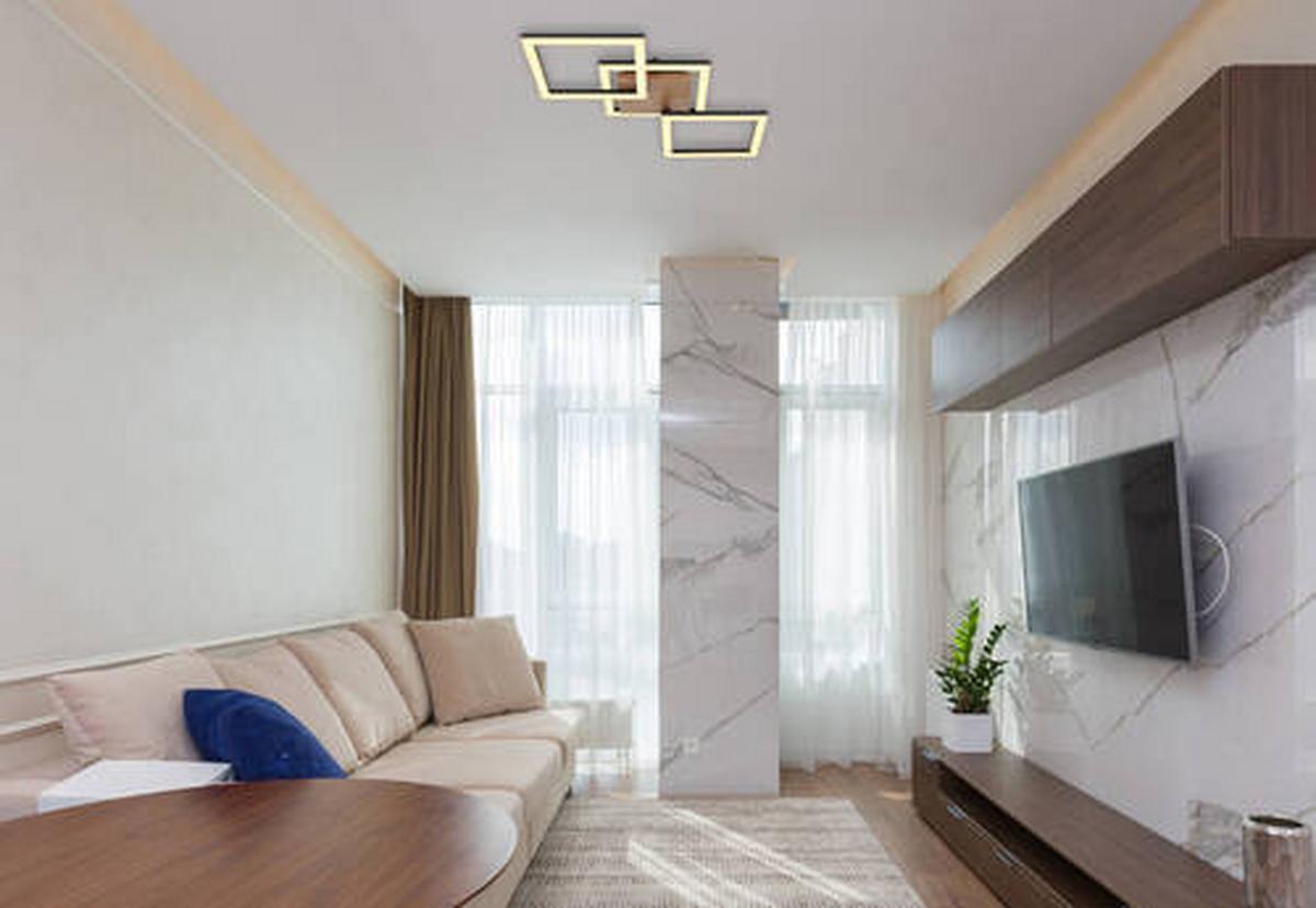 LED-Deckenleuchte Kerry max. 30 Watt. - Dunkelbraun/Opal, Design, Holz/Kunststoff (66/31/7,5cm) - Globo