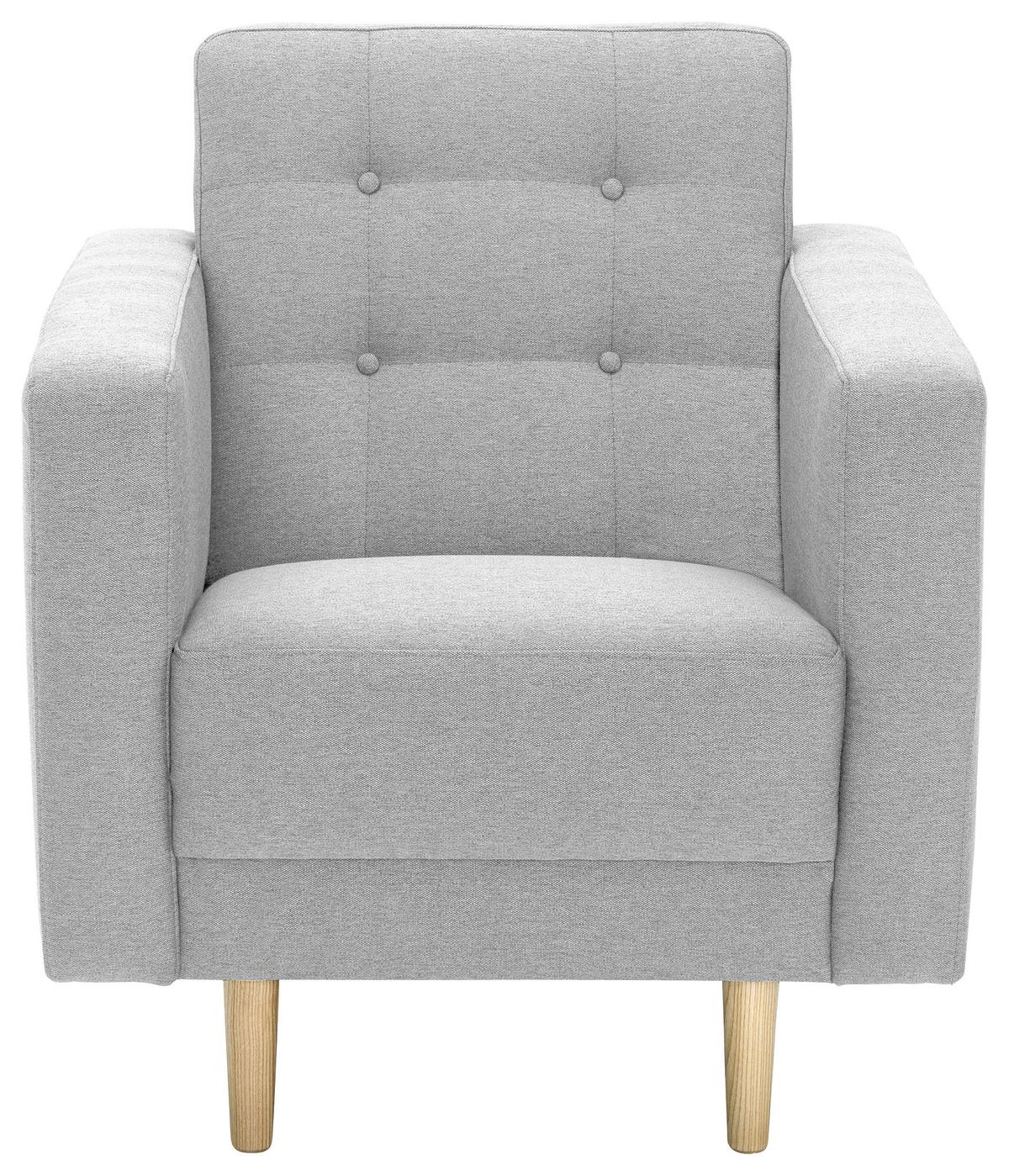 Polstersessel Jasmin Hellgrau Flachgewebe - Eschefarben/Hellgrau, MODERN, Holz/Textil (75/81/83cm) - Max Winzer