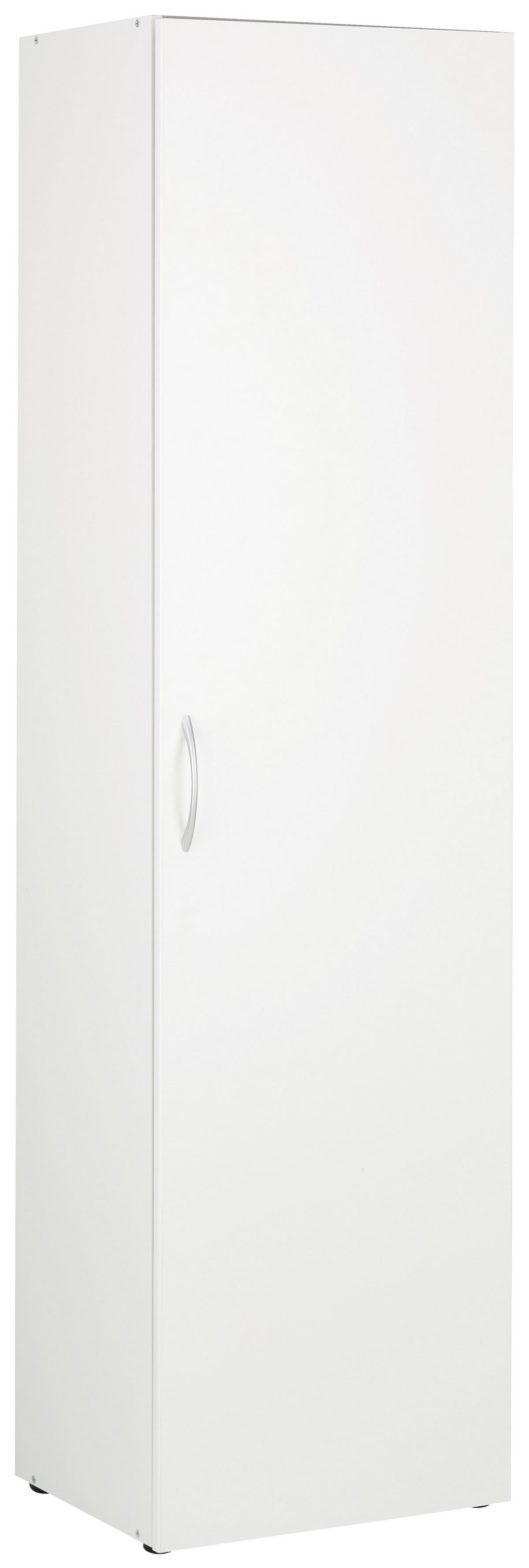 Mehrzweckschrank in Weiss - Weiss/Alufarben, Konventionell, Holzwerkstoff/Kunststoff (50/185/40cm) - Mömax
