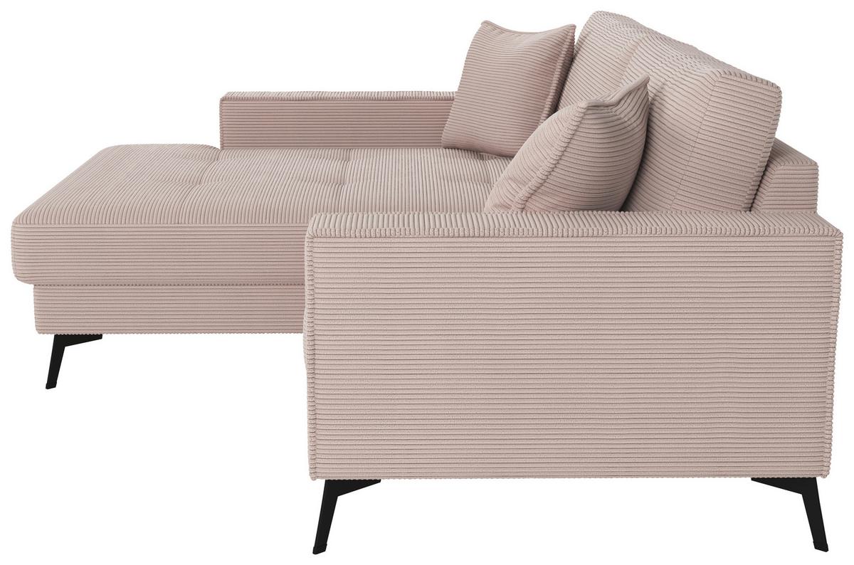 Kutna Garnitura Ted - ružičasta/crna, Trend, tekstil/metal (174/228cm) - Modern Living